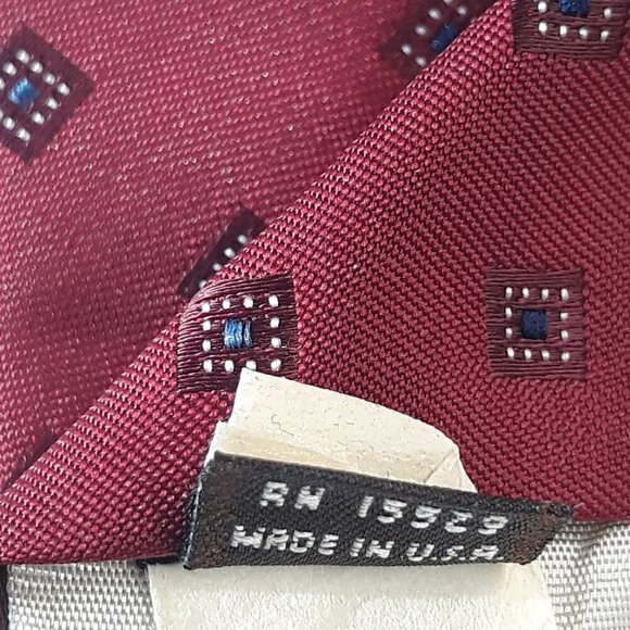 Vtg Givenchy Burgundy Blue Geometric Tie - Picture 5 of 5